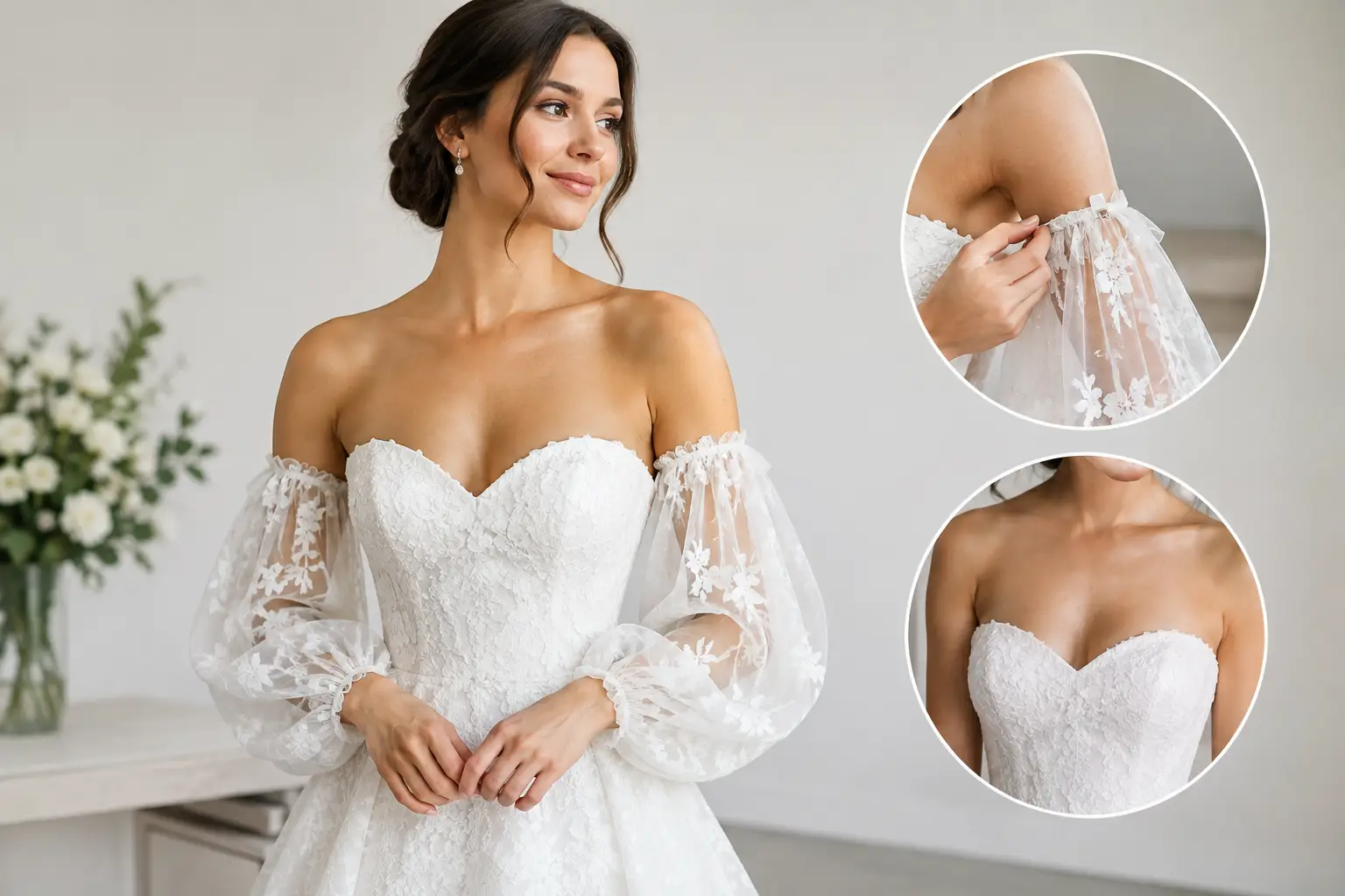 Are Wedding Dress Detachable Sleeves Right for You?